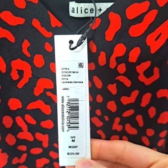 Alice+Olivia Contessa leopard print camisole red medium NWT - Picture 11 of 12